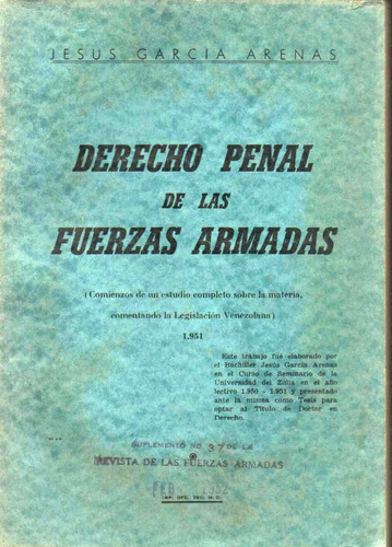 Derecho Penal Suplemento 37 Revista De Las Fuerzas Armadas  