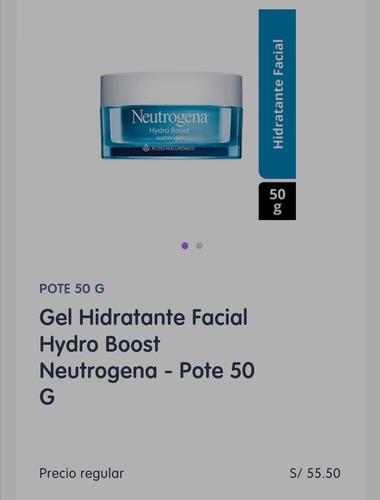 Crema Facial Neutrogena Hydroboost Water Gel Frasco 50ml