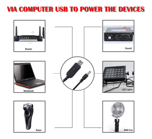 Cable Usb 5v A 12v Plug
