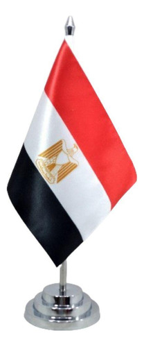 Bandeira Mesa Dupla Face Egito 29 Cm Alt (mastro)