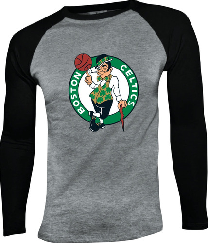 Camiseta Boston Celtics Classic Manga Larga Camibuso Raglan