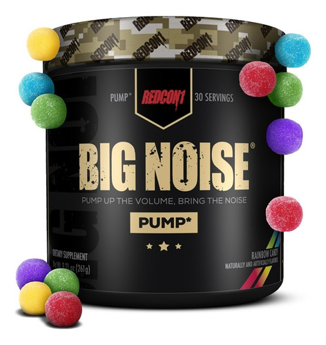 Pre Entreno Big Noise Redcon1 No Estimulante 30 Servicios Sabor Rainbow Candy