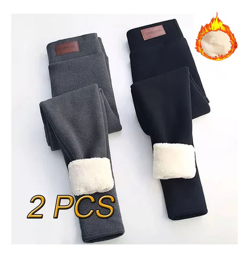 2 Leggings Térmicos De Invierno Con Forro Polar Grueso Para