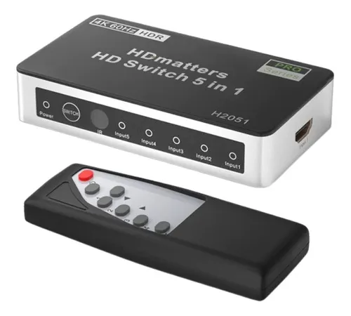 comprar Switch Hdmi 2.0 5x1 4k 60hz Hdcp 2.2 Chaveador Switcher C\u002Fir