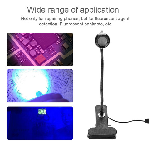 . Usb 3w Uv Pegamento Lámpara Ultravioleta Led Luz Púrpura