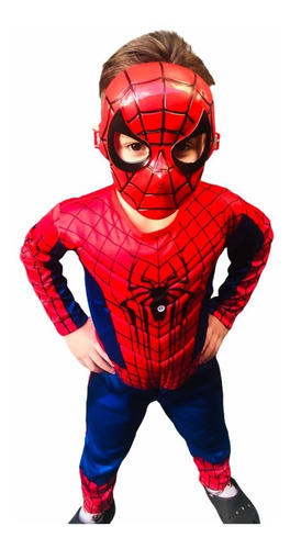 Imagem 1 de 7 de Roupa Infantil Fantasia Longa Com Enchimento Homem-aranha 