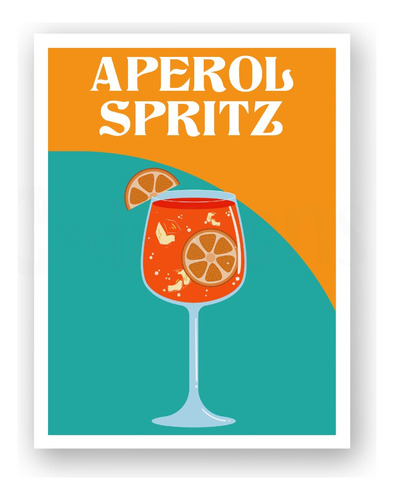 Póster Imprimible Aperol Spritz Bebidas Poster Digital Deco