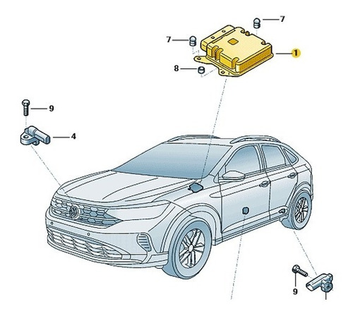 Modulo Air Bag Nivus T-cross Original Volkswagen 2qb959655a