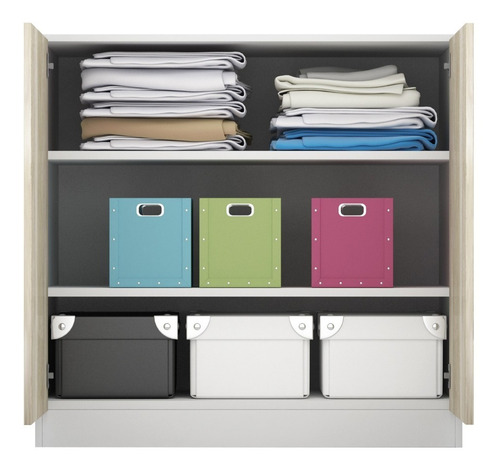 Imagen 4 de 7 de Placard Ropero Modulo Bajo Comoda Dormitorio 2 Puertas 90 Cm