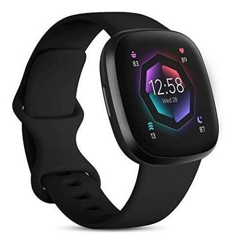 Malla Para Reloj Fitbit Versa 3-4 Sense2 Silicona Negro  S 