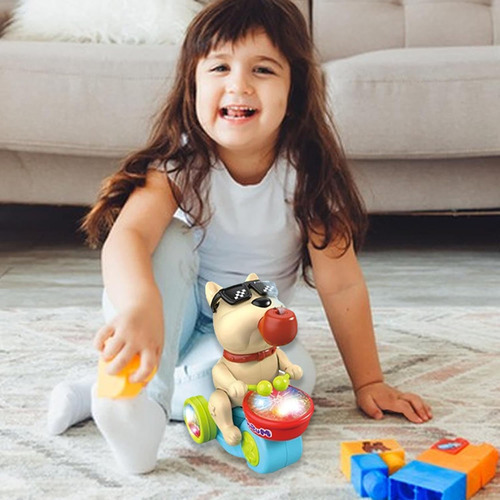 Perro De Tambor Para Niños, Juguete Interactiva Toca Tambor