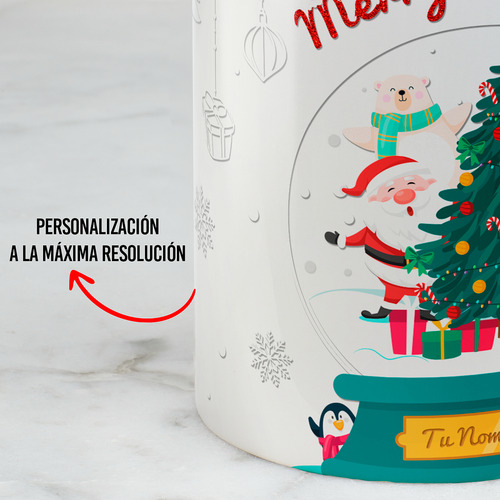 Taza Santa Claus Navidad Con Tu Nombre