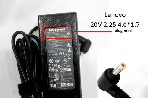 Cargador Lenovo 20v/2.25a/45w/4.0x1.7mm Plug Amarillo