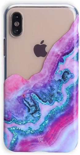 Funda Para iPhone X/xs - Transparente/marmol Violeta/azul