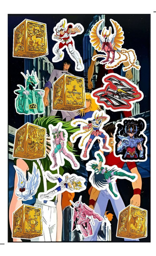 Set De 4 Plantillas De Stickers Nueva Saint Seiya Caballeros