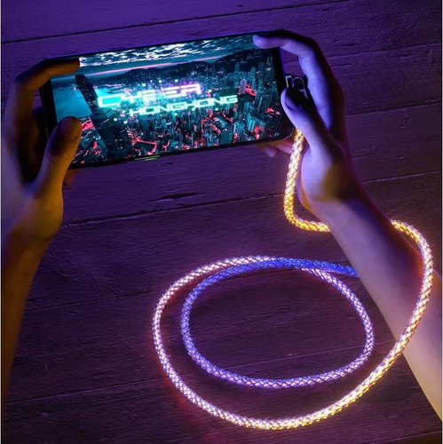 Cable Led Rgb Giratorio Para Samsung Galaxy Carga Telefono C