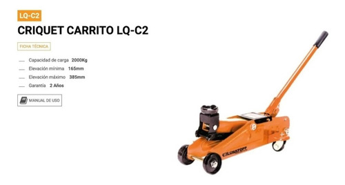 Imagen 3 de 6 de Crique Carrito Hidraulico 2 Toneladas Maletin Lusqtoff Lq-c2