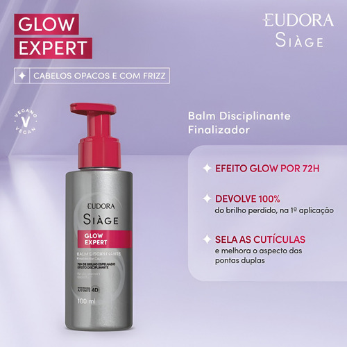 Kit 4 Glow Expert Shampoo Condicionador Máscara Capilar Balm