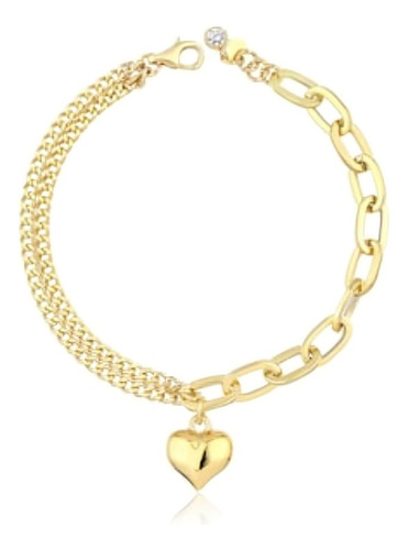 Pulsera Dorada De Corazón En Acero Inoxidable