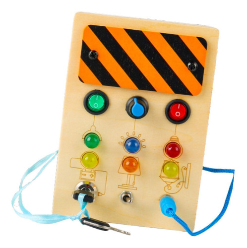 Quadro De Madeira Montessori Com Luzes Led, Brinquedo De A