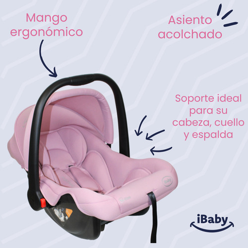 Autoasiento Porta Bebé Grupo 0+ Portaré Ibaby 3 En 1 - Rosa Portaré Rosa