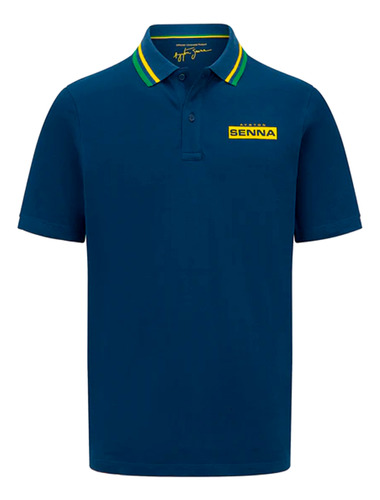 Camiseta Polo Ayrton Senna Logo Oficial Fórmula 1 Original