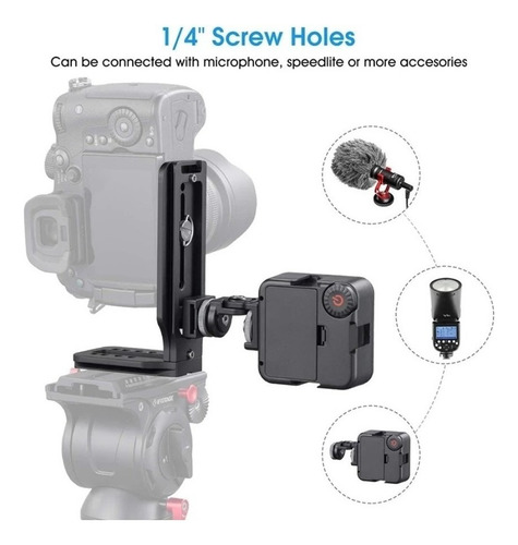 Placa TriPod Gimbal Câmera Vertical L Suporte Alumínio A