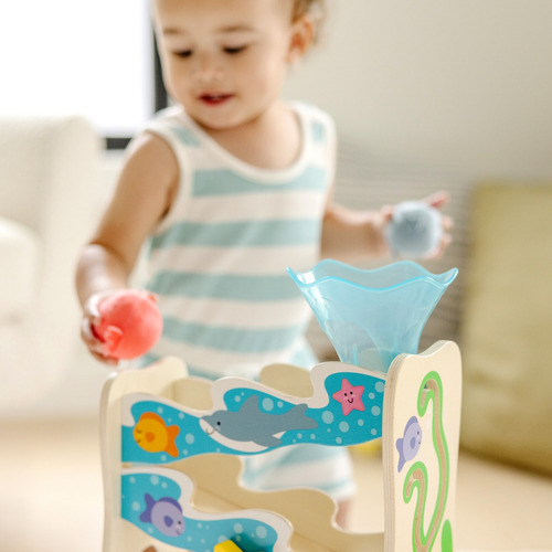 Juguete de Tobogán de Madera con Temática del Océano Melissa & Doug Rollables para Bebés y Niños pequeños 5 piezas