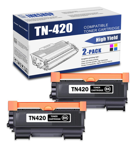 Tn420 - Cartucho De Tóner Negro Compatible Con Tn-420 Dcp-.