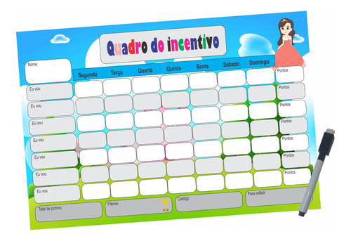 Quadro De Regras E Incentivos Tarefas Infantil Imã Geladeira
