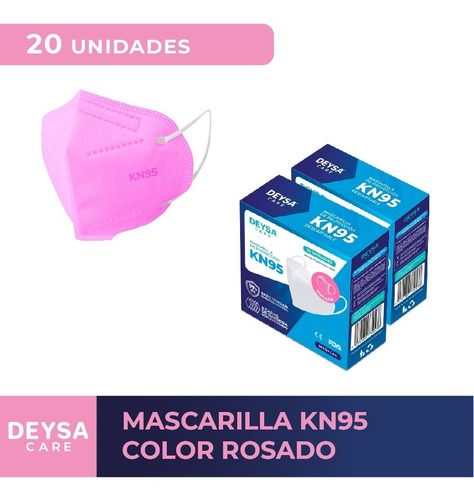 Mascarillas Kn95 5 Capas 10 Un 2 Cajas (20un) Rosado Factura