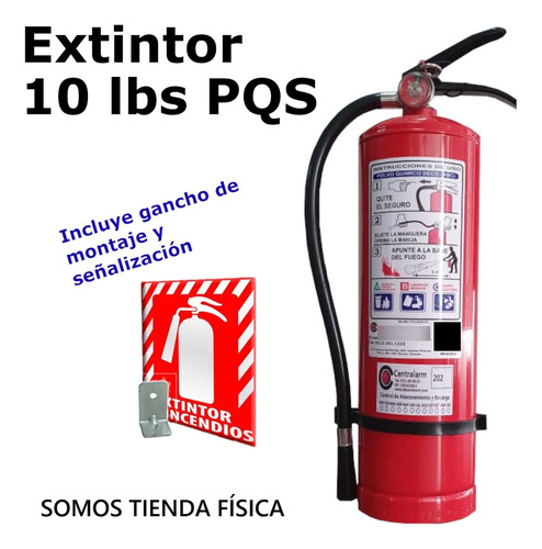 Extintor De Incendios 10 Lb Pqs (incluye Gancho Y Señal)
