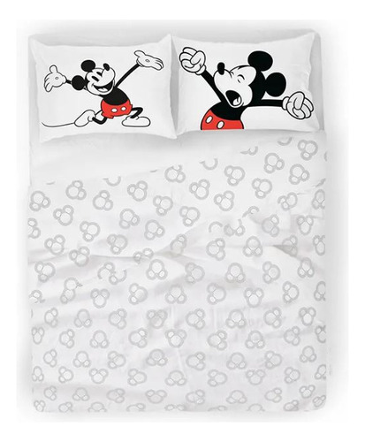 Juego De Sabanas Mickey Mouse Blancas Licencia Disney