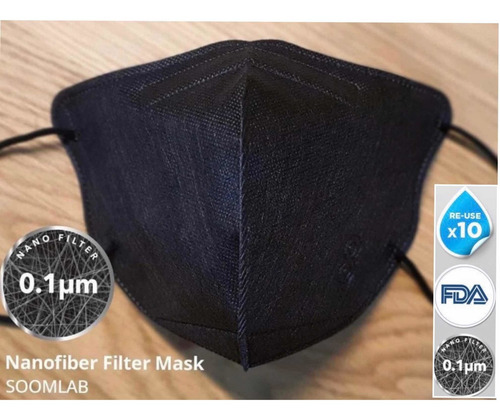 Cubrebocas Nano Fibra Soomlab Fda Coreano Reutilizable 6pz