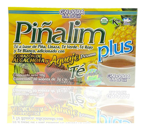 Té Piñalim Plus Aguaje Peruano 30 Sobres Gn+v Original