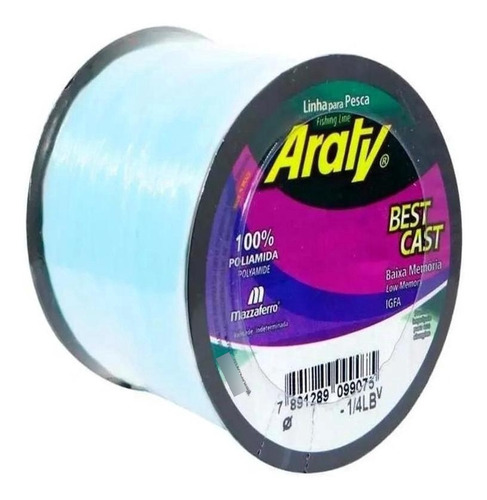 Linha Pesca Araty Best Cast 0,40 Mm Azul 719 M 24,3 Lbs