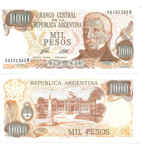 Bottero 2446a - Billete De 1.000 Pesos Ley Año 1976 - Xf