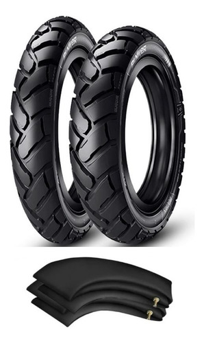 Par Pneu E Câmaras Titan Cbx 200 120/80-18 E 90/90-18 Bunker