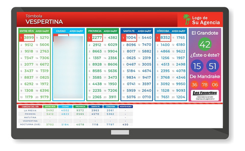 Sistema Sorteo Vivo Plus Cartel Agencias Quiniela Entre Rios