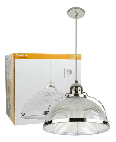 Tecnolite CTL-8073/CR Lámpara Colgante Lamina De Acero Satinado 60w Color Gris