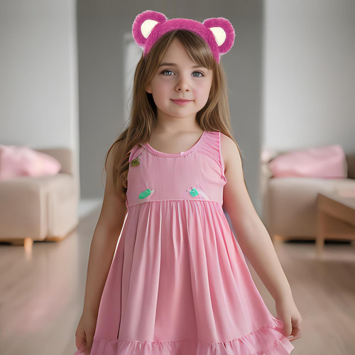 Wittocs- Diadema Con Orejas De Oso Rosa Y Rojo, Diadema De