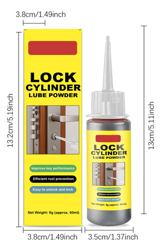 Cilindro Graphite Lock, Lubricante En Aerosol, Polvo Seco, L