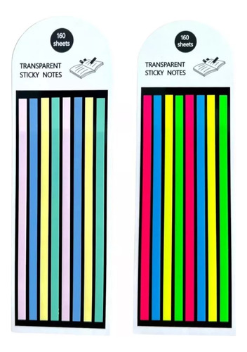 Pack 2 Notas Adhesivas Strips Transparente Destacador Texto