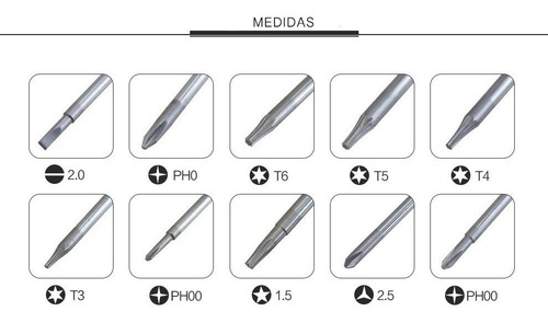 Kit 10 Desarmador Celular Tablet Magnético Torx Pentalobe