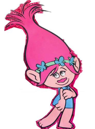 Piñata Trolls Princesa Rosa Chicle Trolls Poppy Rayas Grande