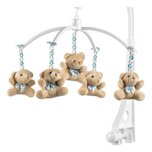 Sleepbaby Móbile Berço Bebê Musical E Giratório Urso Gravata Azul