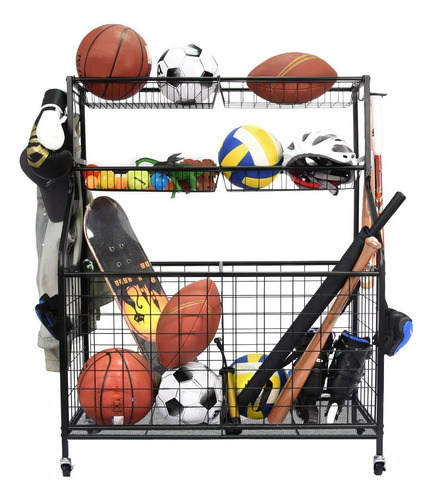 Organizador Estante De Equipo Deportivo De Garaje Baloncesto