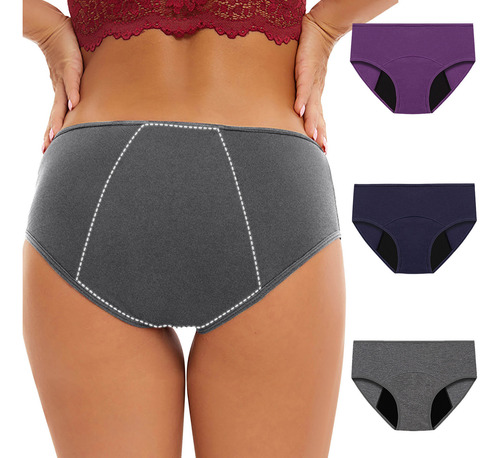 Bragas Menstruales A Prueba De Fugas Para Mujer M, 3 Piezas,