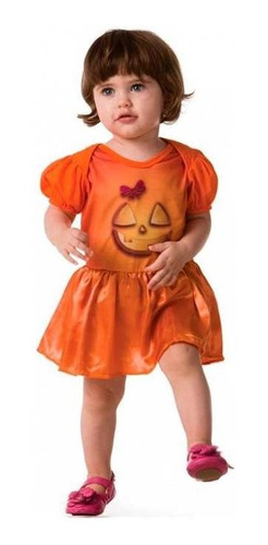 Fantasia De Abobora Baby Vestido De Halloween A P/ Entrega