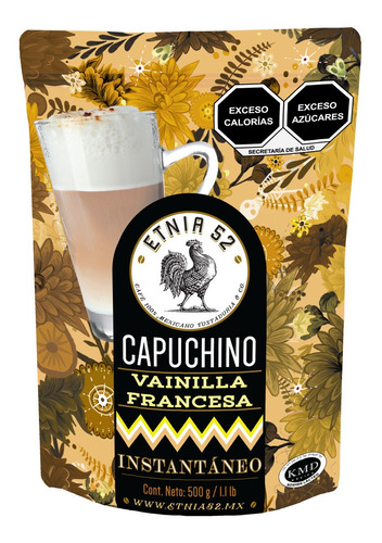 Café Capuchino Instantáneo Varios Sabores, Etnia 52 - 500gr